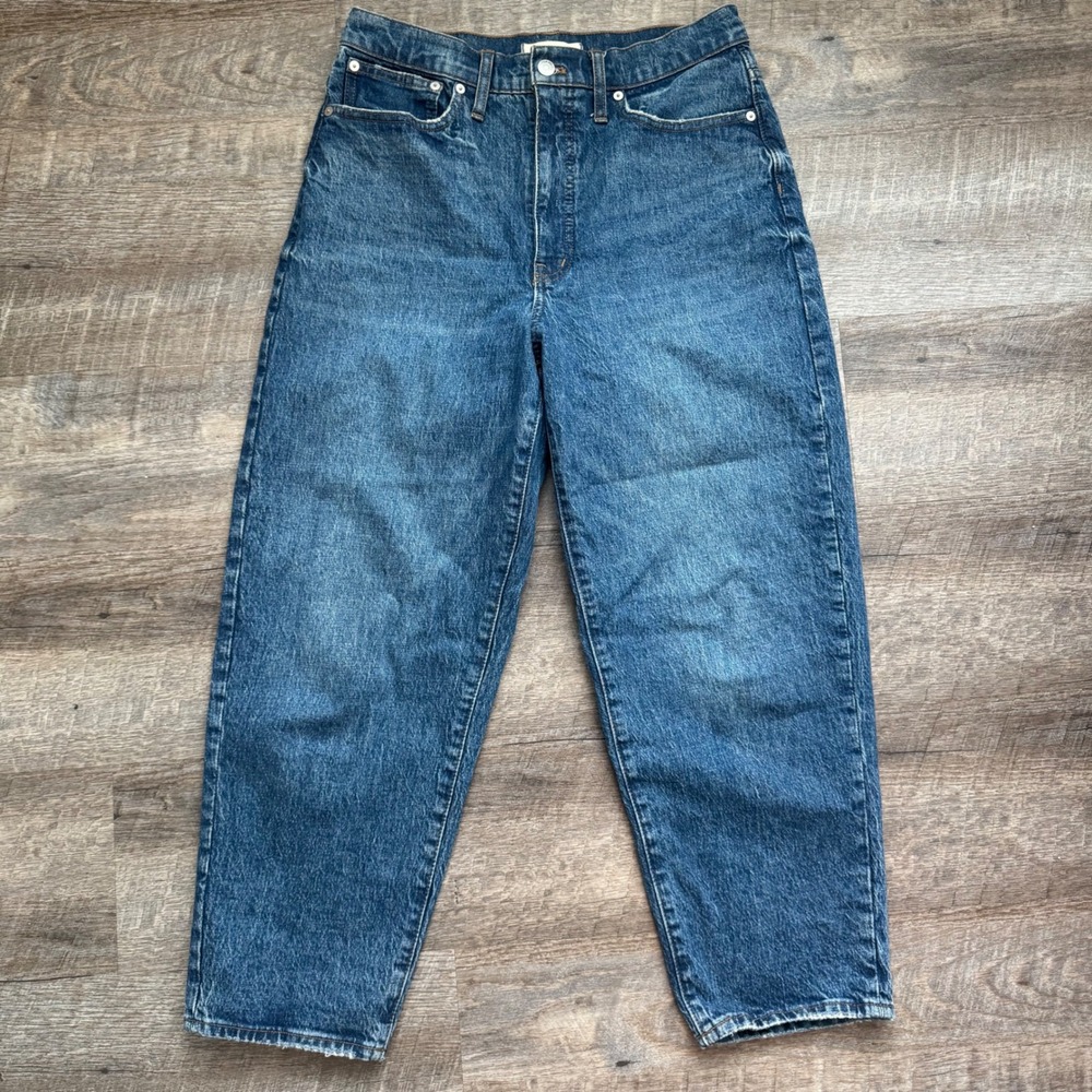 Madewell Balloon Jean 29 Tapered Medium Wash High Rise Denim Pants NA929